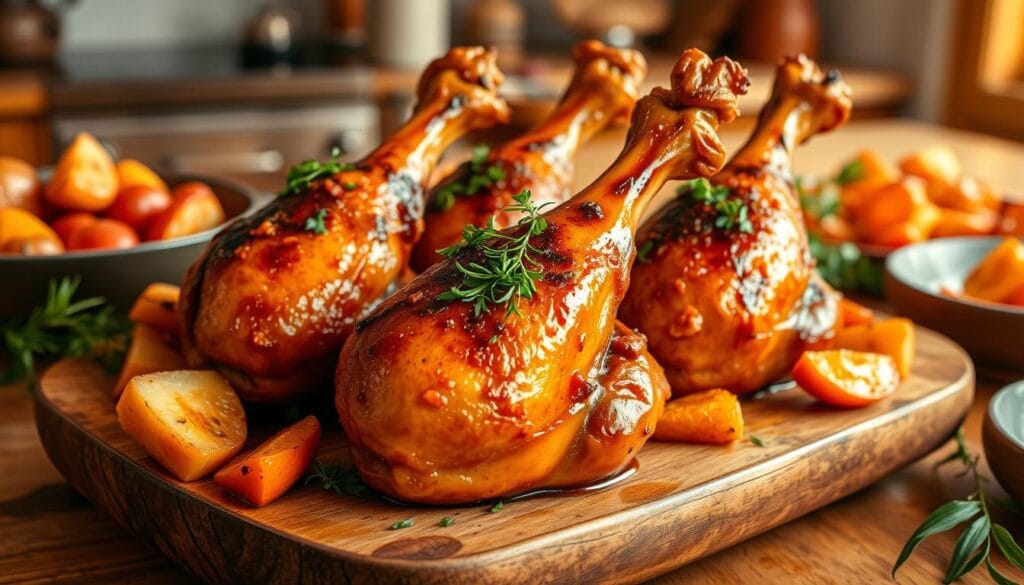 Roasted turkey drumsticks