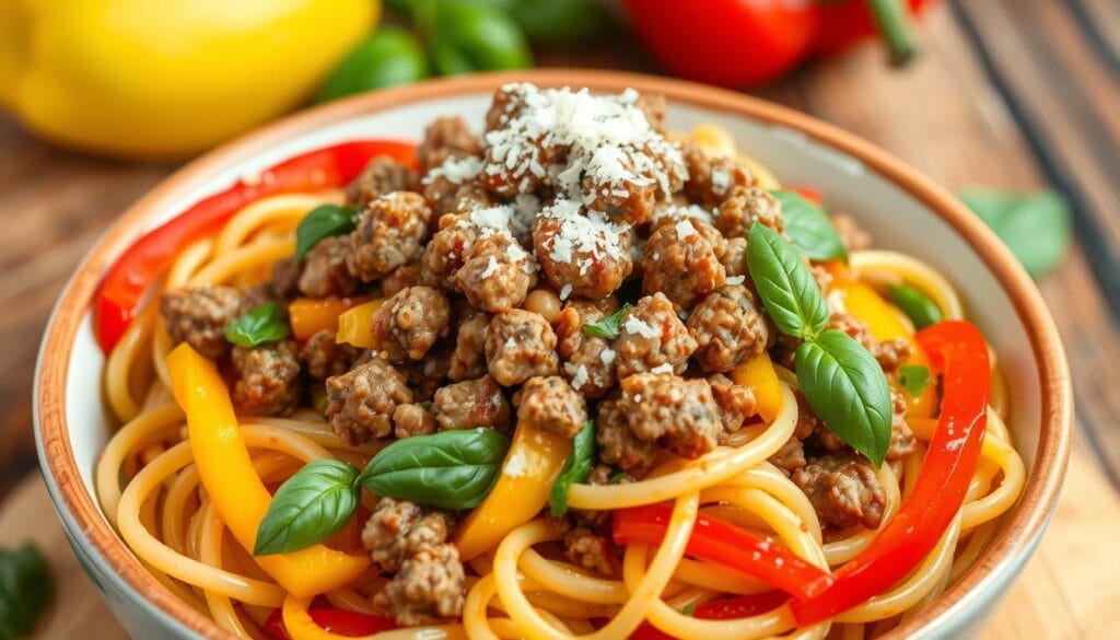 Sausage and Peppers Pasta