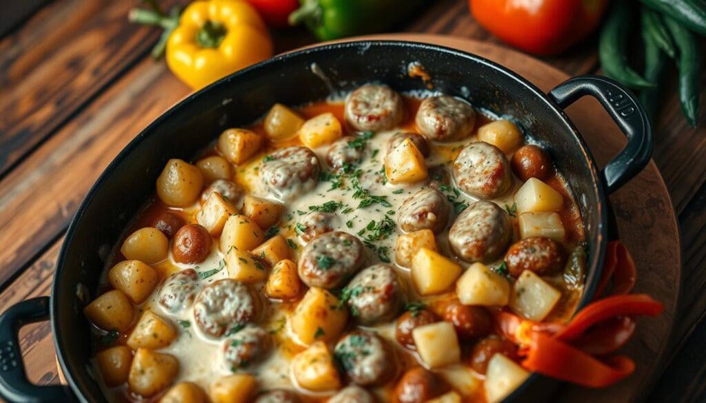 Creamy Sausage and Potato Skillet