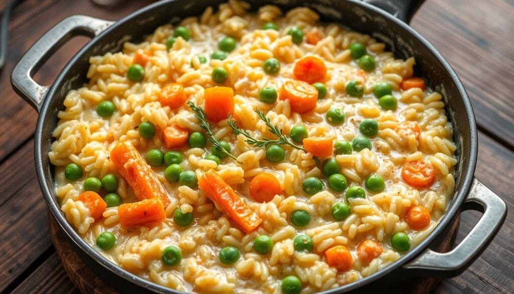 risotto recipe in a skillet