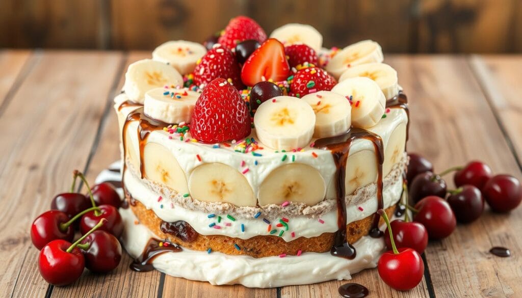 Banana Split Cake Fruit Layer