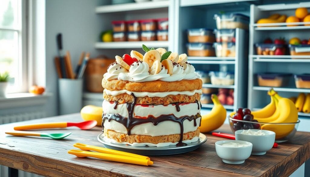 Banana Split Cake Storage and Serving