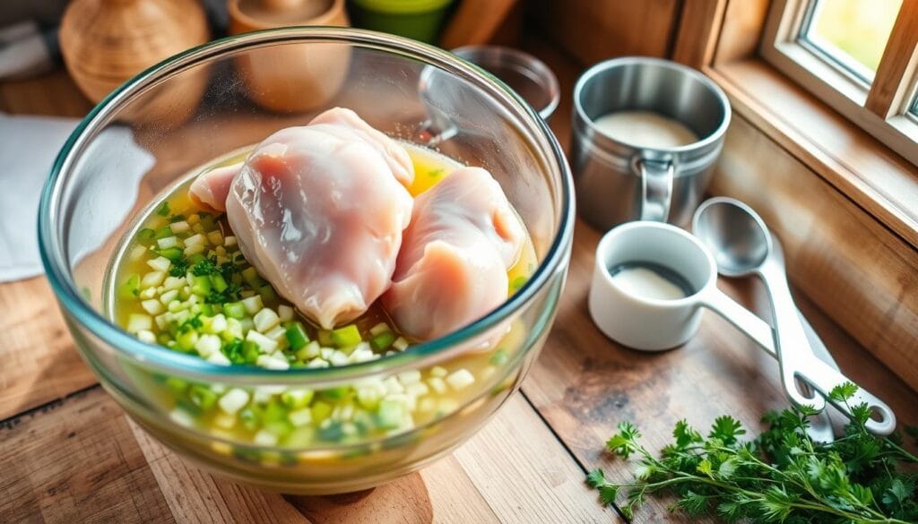 Chicken and Homemade Dressing Preparation