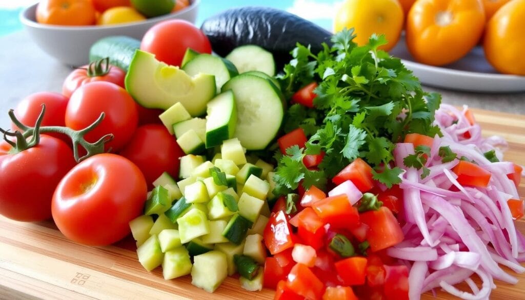 Fresh Vegetables for Coctel de Camaron