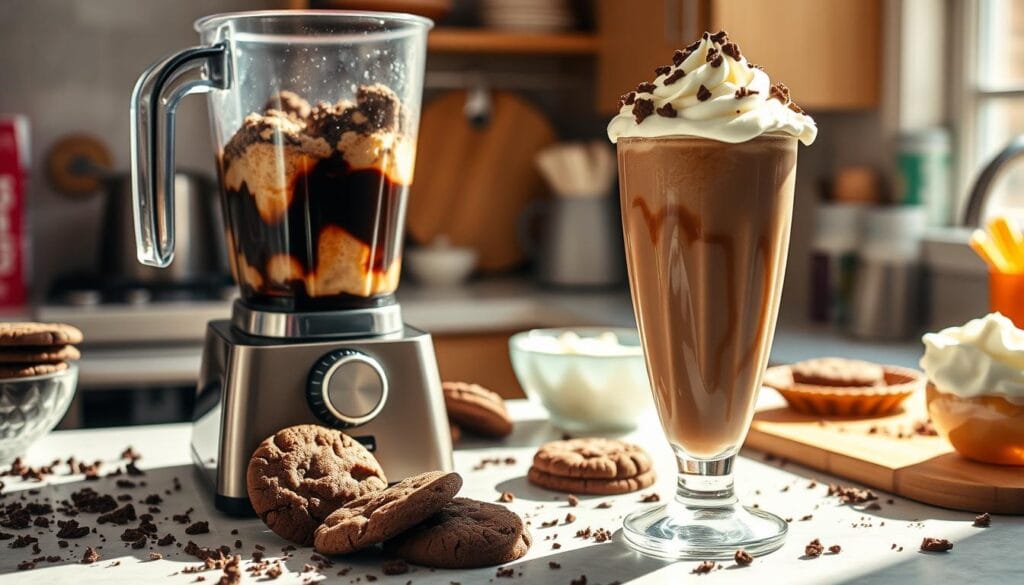 Homemade Mocha Cookie Crumble Frappuccino Preparation