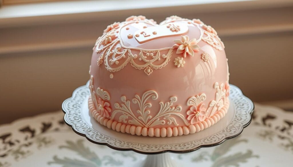 Vintage Dome Heart Cake Design