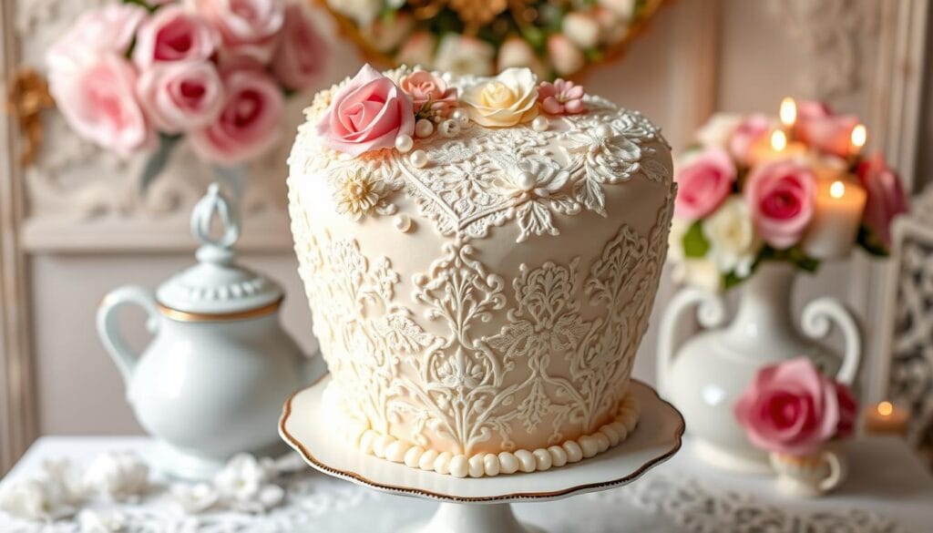 vintage heart cake