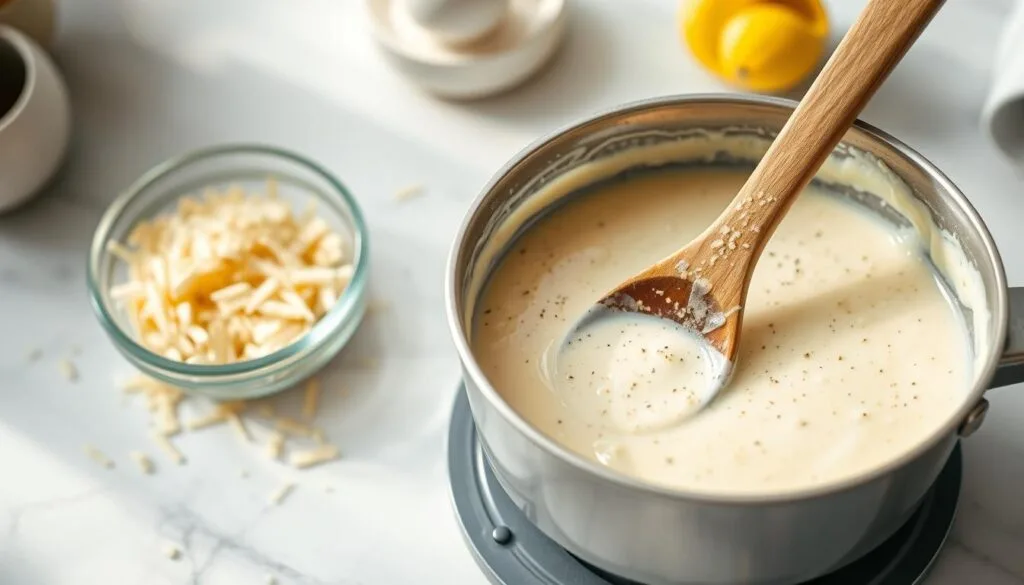 Creamy Parmesan Sauce Preparation
